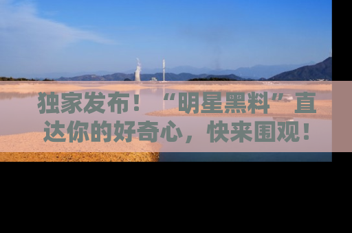 独家发布！“明星黑料”直达你的好奇心，快来围观！