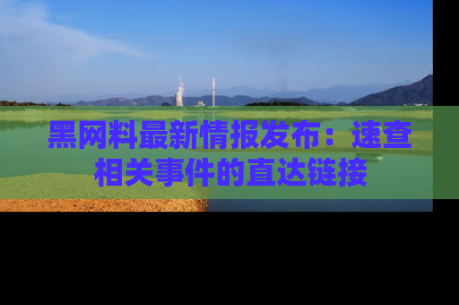 黑网料最新情报发布：速查相关事件的直达链接
