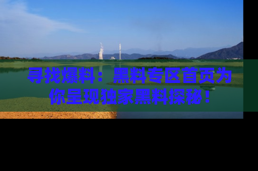 寻找爆料：黑料专区首页为你呈现独家黑料探秘！